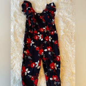 Janie & Jack red/white/blue floral romper 18-24 month